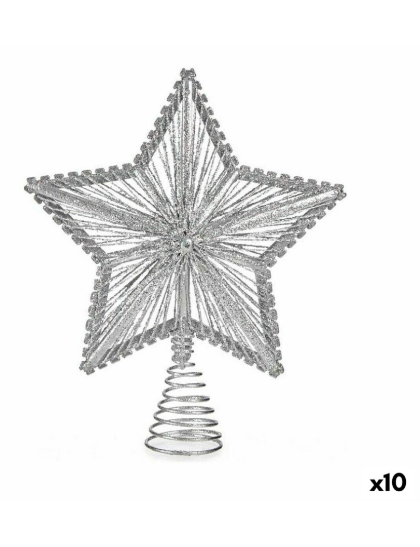 Krist+ - Estrela de Natal Prateado Aço Plástico 20 x 5 x 25 cm (10 Unidades)
