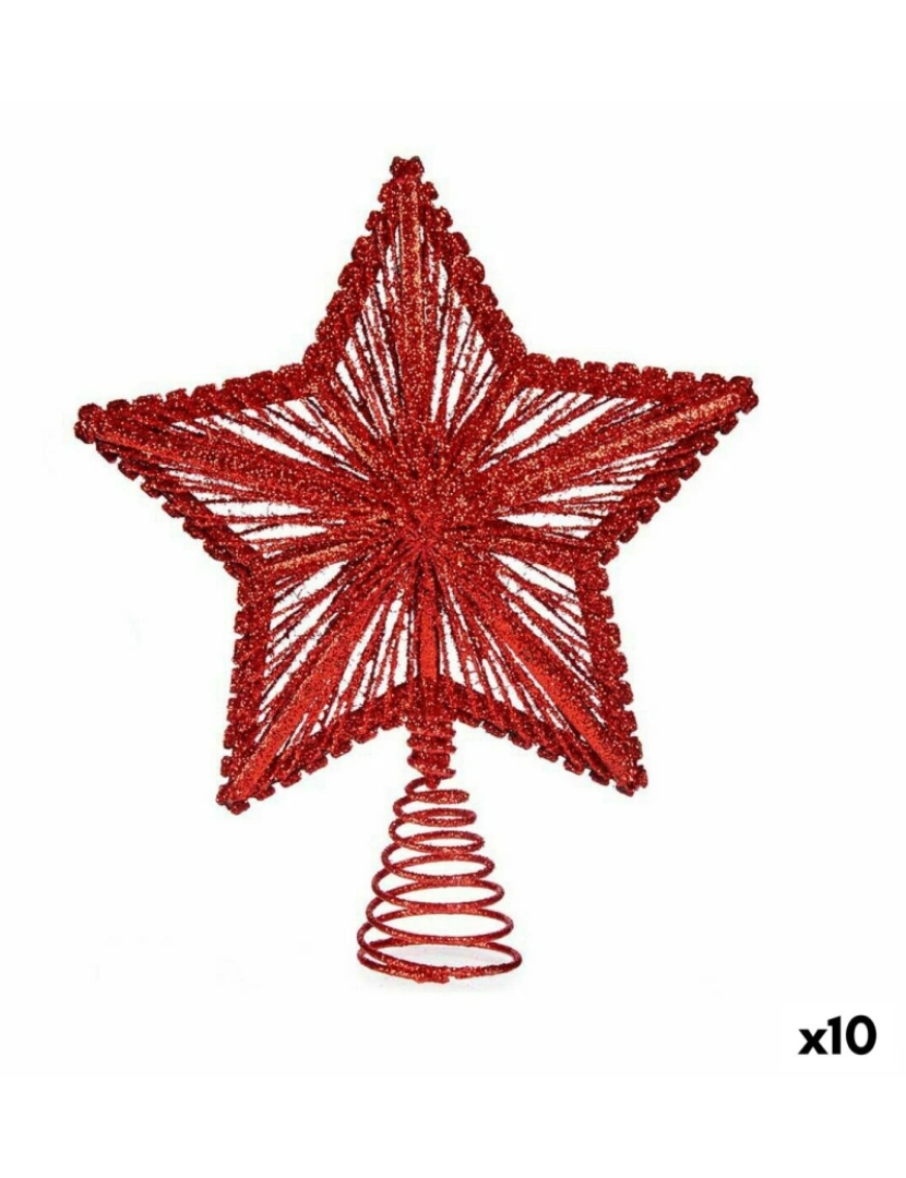Krist+ - Estrela de Natal Vermelho Aço Plástico 20 x 5 x 25 cm (10 Unidades)