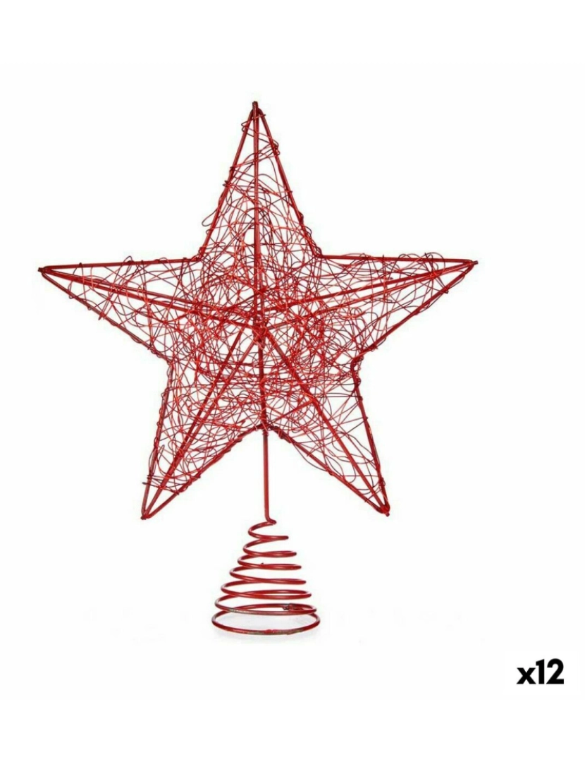 imagem de Estrela de Natal Vermelho Aço Plástico 20 x 5 x 24,5 cm (12 Unidades)1