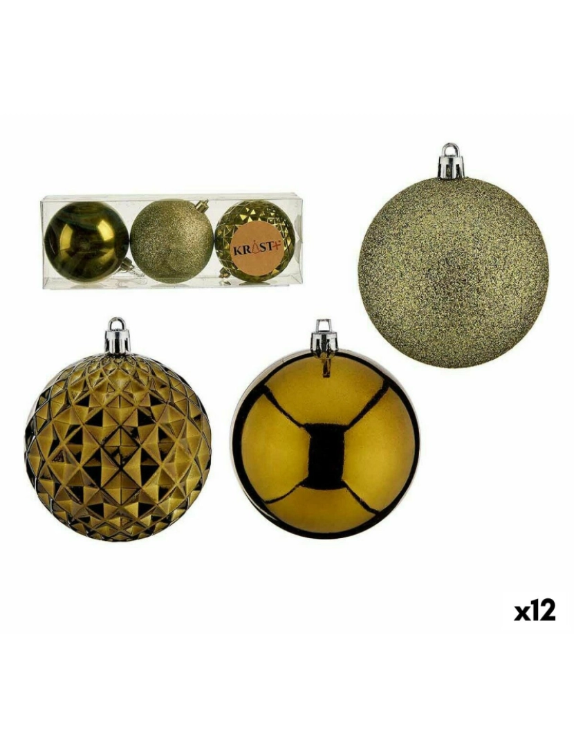 imagem de Conjunto de bolas de Natal Verde PVC Ø 8 cm (12 Unidades)1