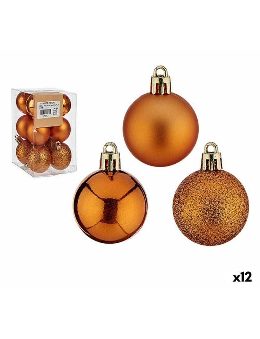 Krist+ - Conjunto de bolas de Natal Laranja Plástico 4 x 5 x 4 cm (12 Unidades)