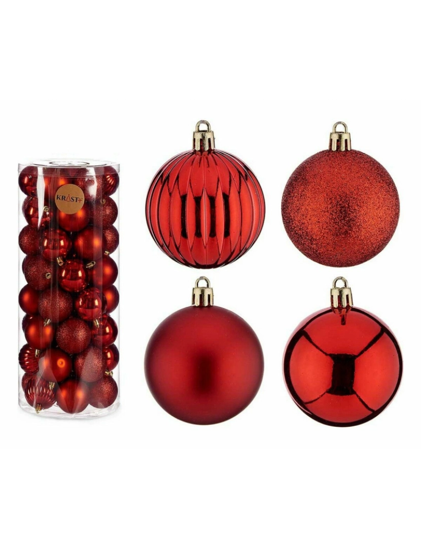 imagem de Conjunto de bolas de Natal Vermelho Plástico 6 x 7 x 6 cm (6 Unidades)2