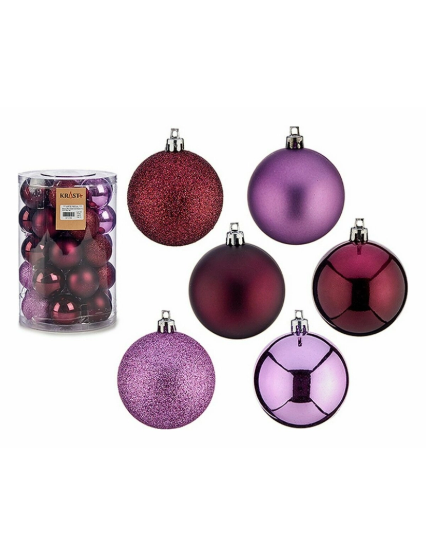 imagem de Conjunto de bolas de Natal Roxo Plástico 6 x 7 x 6 cm (6 Unidades)2