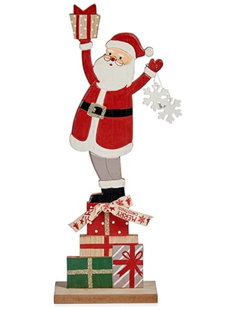 imagem de Figura Decorativa Pai Natal Branco Vermelho Cinzento Madeira 7 x 40 x 14 cm (6 Unidades)2