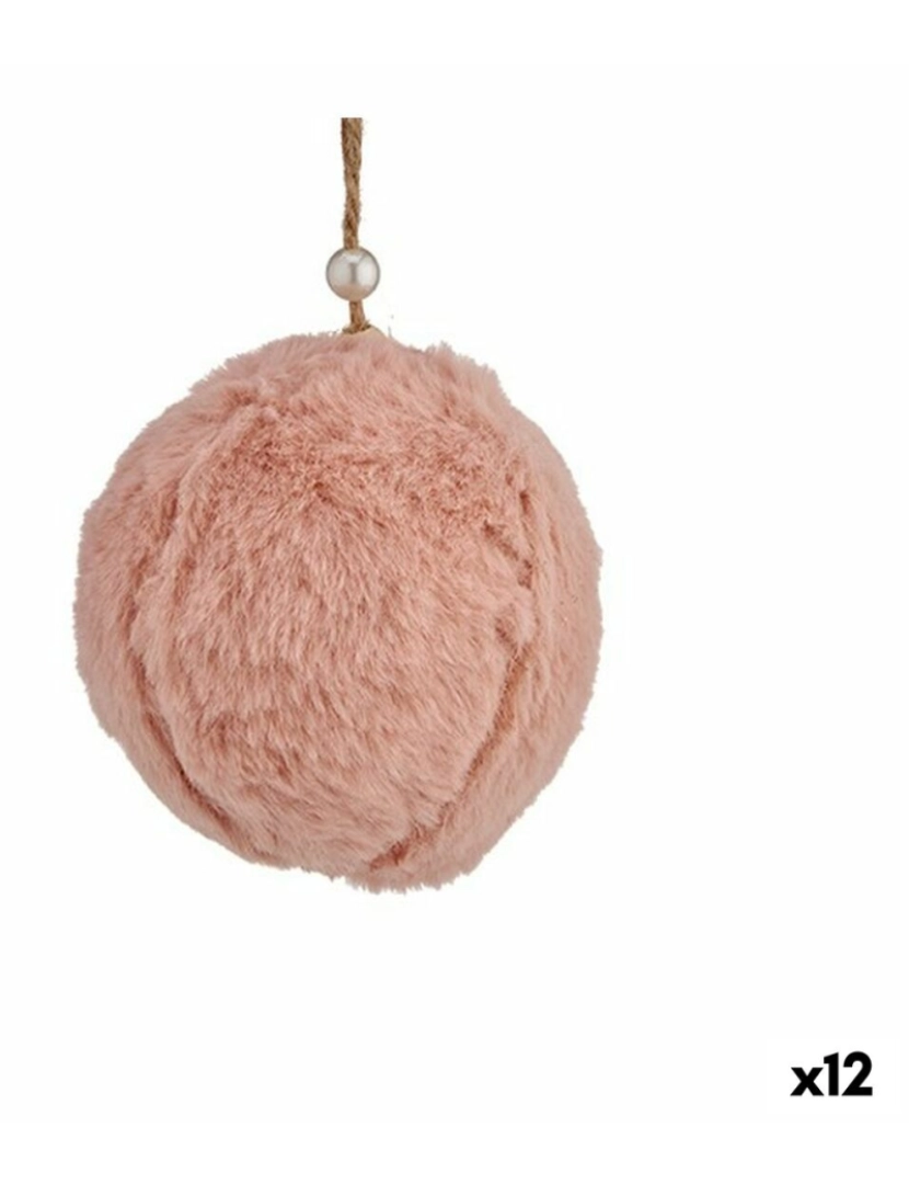 Krist+ - Bola de Natal Peluche Rosa-escuro 8 x 8 x 8 cm (12 Unidades)