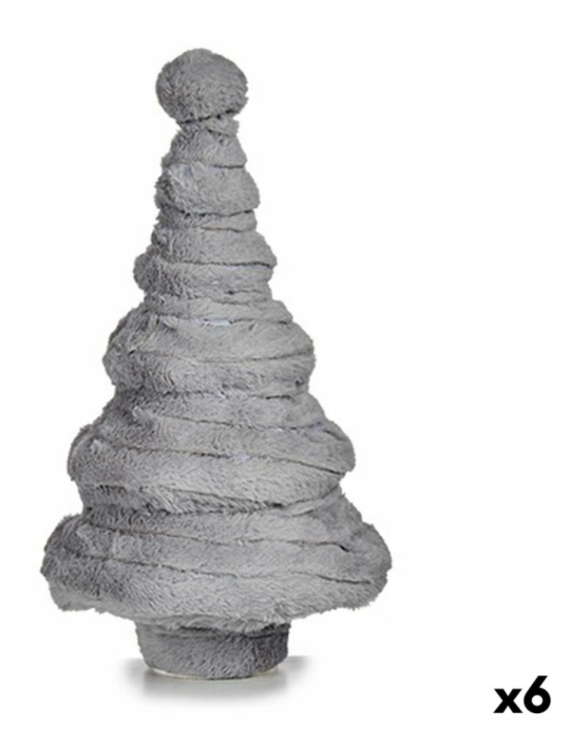 Krist+ - Árvore de Natal Veludo Cinzento 22 x 37,5 x 22 cm (6 Unidades)