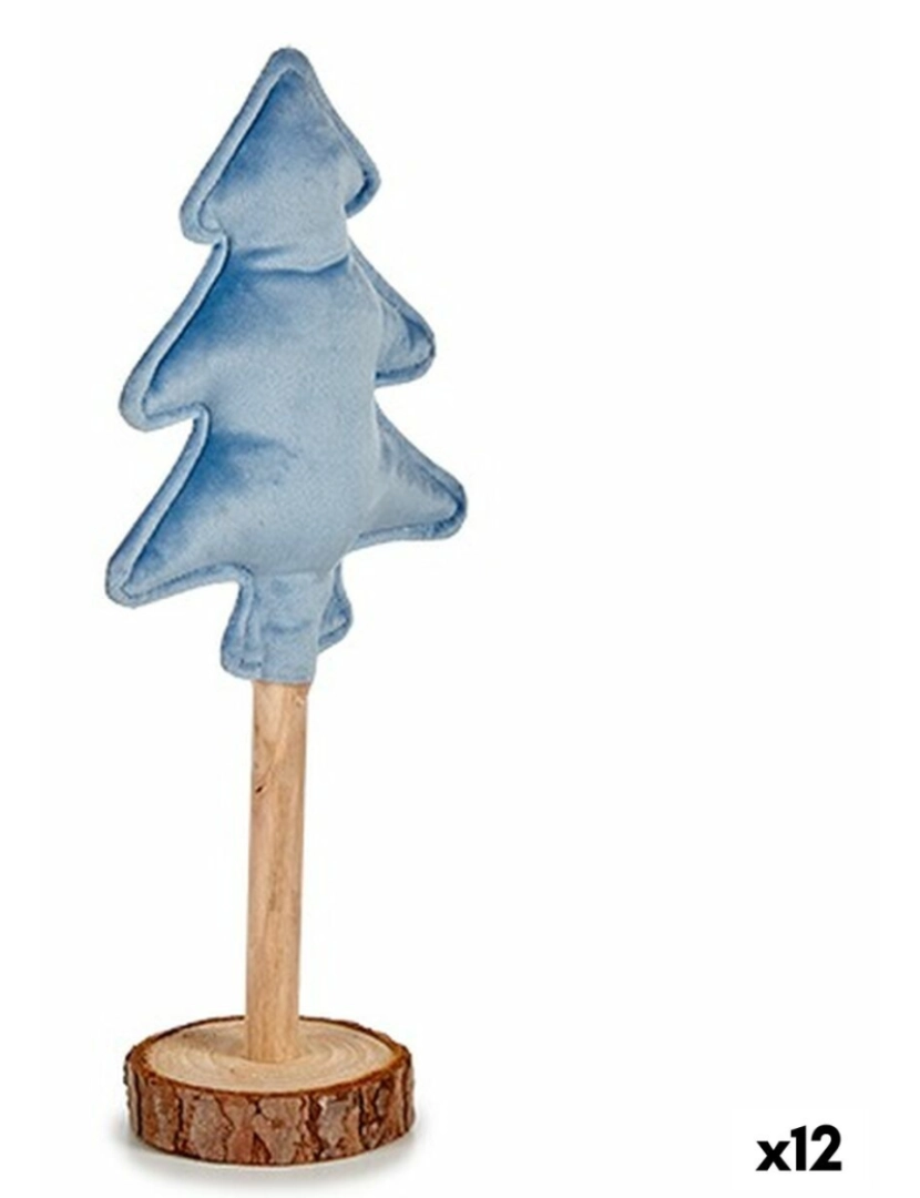 imagem de Árvore de Natal Poliéster Azul Madeira 9,5 x 32 x 13 cm (12 Unidades)1