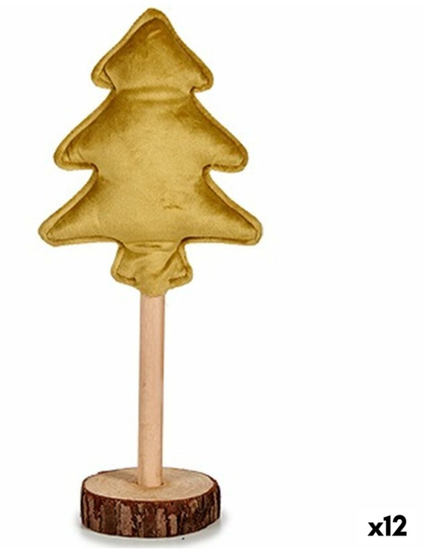 imagem de Árvore de Natal Poliéster Dourado Madeira 9,5 x 32 x 13 cm (12 Unidades)1