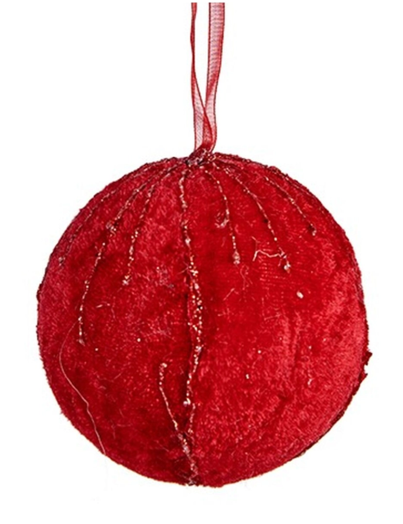 imagem de Conjunto de bolas de Natal Poliéster Vermelho 8 x 8 x 8 cm (6 Unidades)3