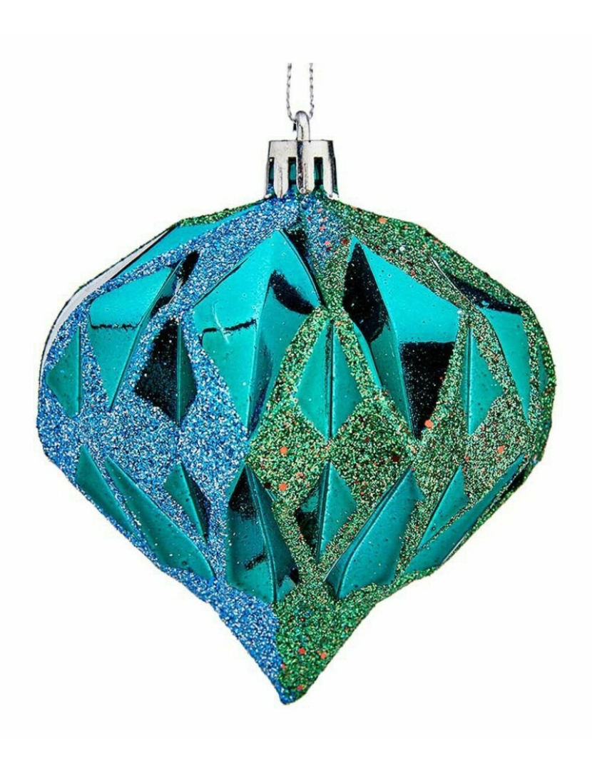 imagem de Conjunto de bolas de Natal Diamante Azul Plástico 8 x 9 x 8 cm (12 Unidades)2