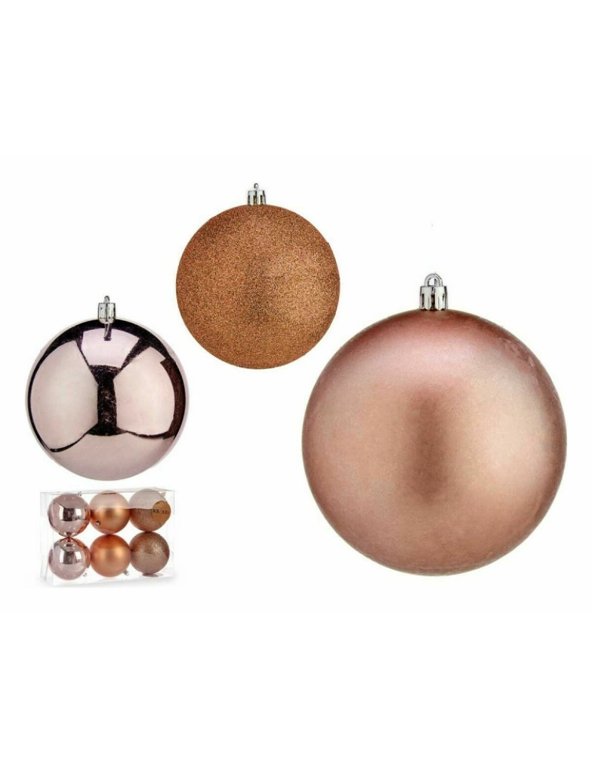 imagem de Conjunto de bolas de Natal Cor de Rosa Plástico 10 x 11 x 10 cm (12 Unidades)2