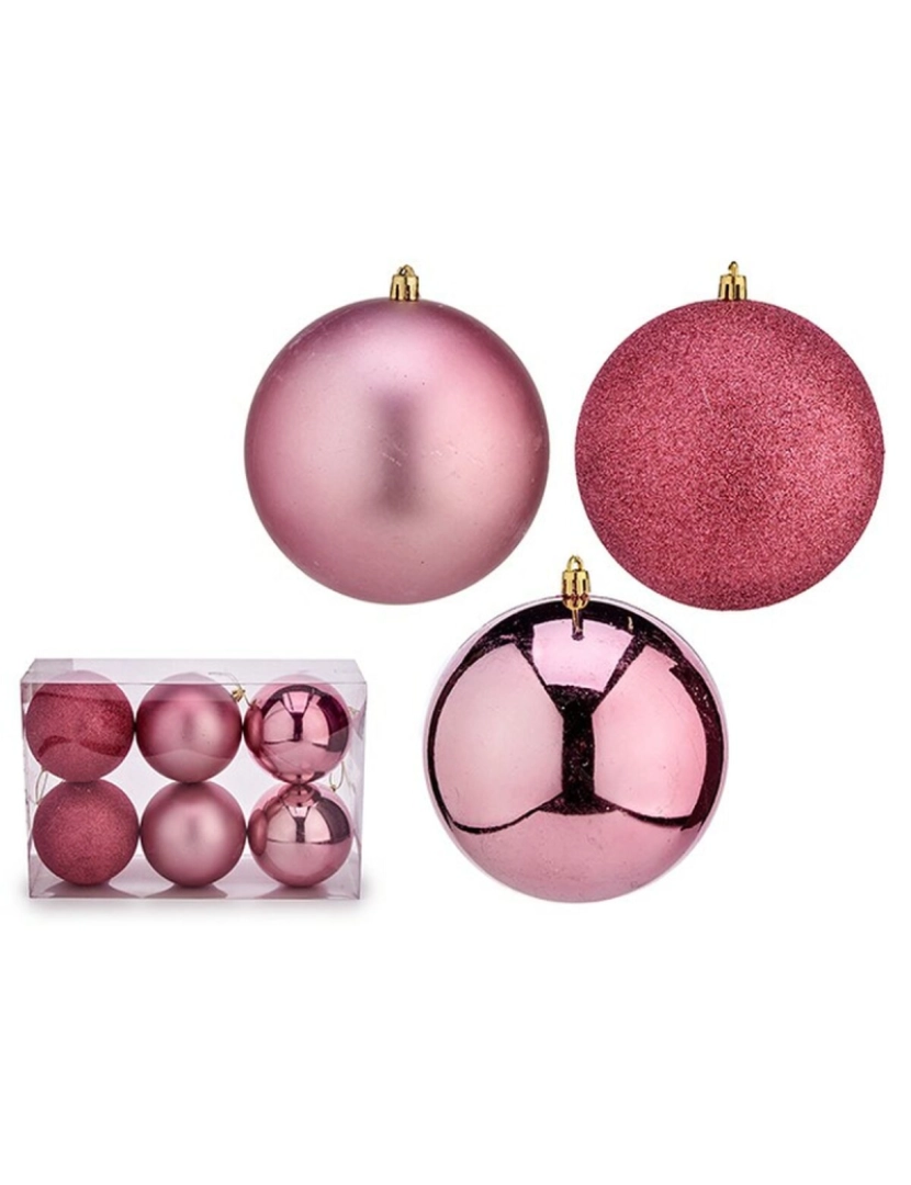 imagem de Conjunto de bolas de Natal Cor de Rosa PVC Ø 12 cm (6 Unidades)3