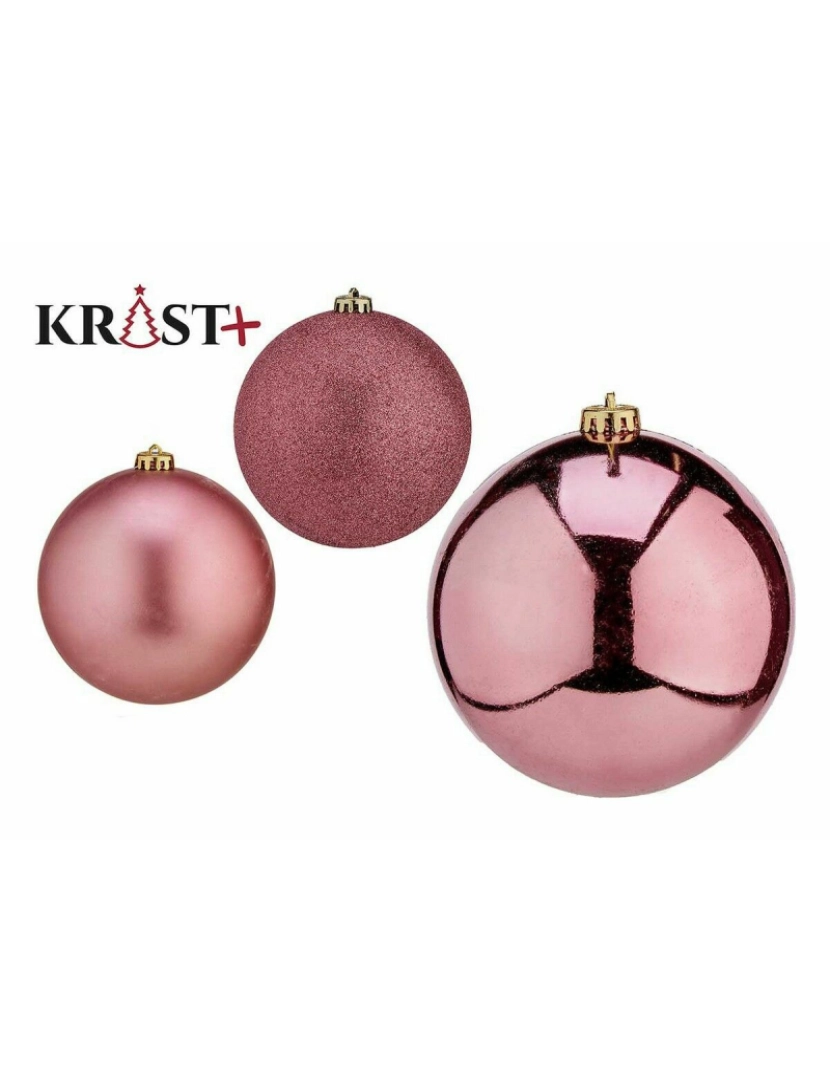 imagem de Conjunto de bolas de Natal Cor de Rosa PVC 10 cm (12 Unidades)2