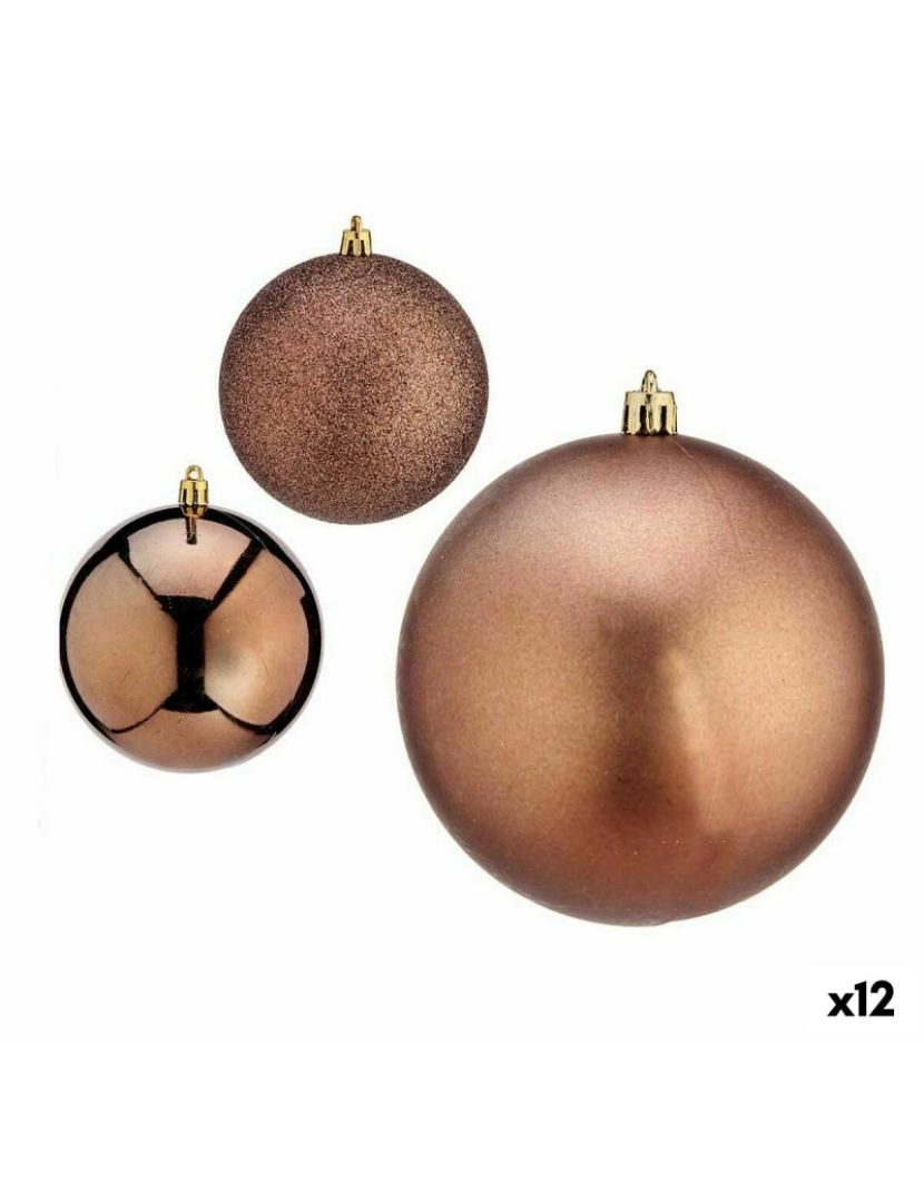 imagem de Conjunto de bolas de Natal Castanho Plástico 10 x 11 x 10 cm (12 Unidades)1
