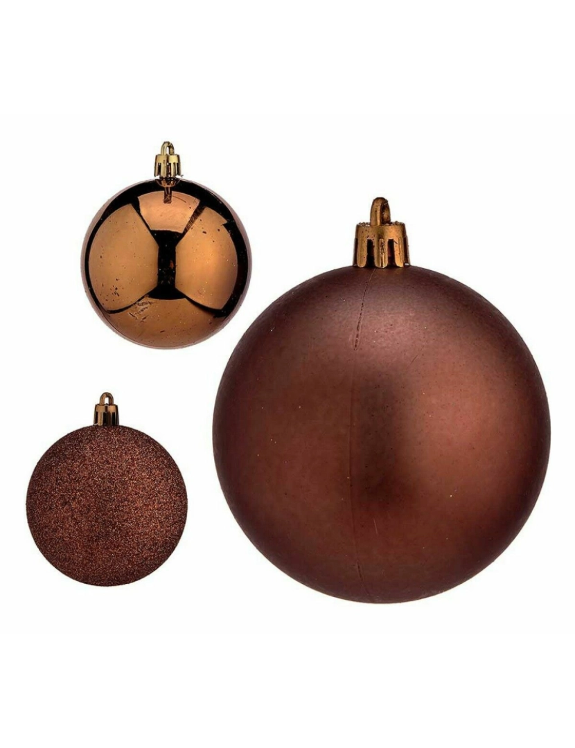 imagem de Conjunto de bolas de Natal Castanho Plástico 7 x 8 x 7 cm (12 Unidades)2
