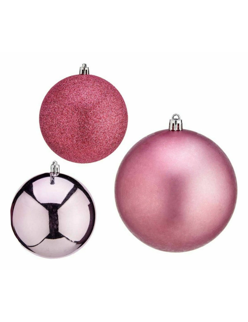 imagem de Conjunto de bolas de Natal Cor de Rosa Plástico 10 x 11 x 10 cm (12 Unidades)2