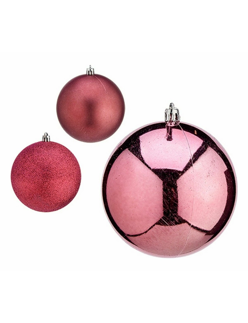 imagem de Conjunto de bolas de Natal Cor de Rosa Plástico 10 x 11 x 10 cm (12 Unidades)2