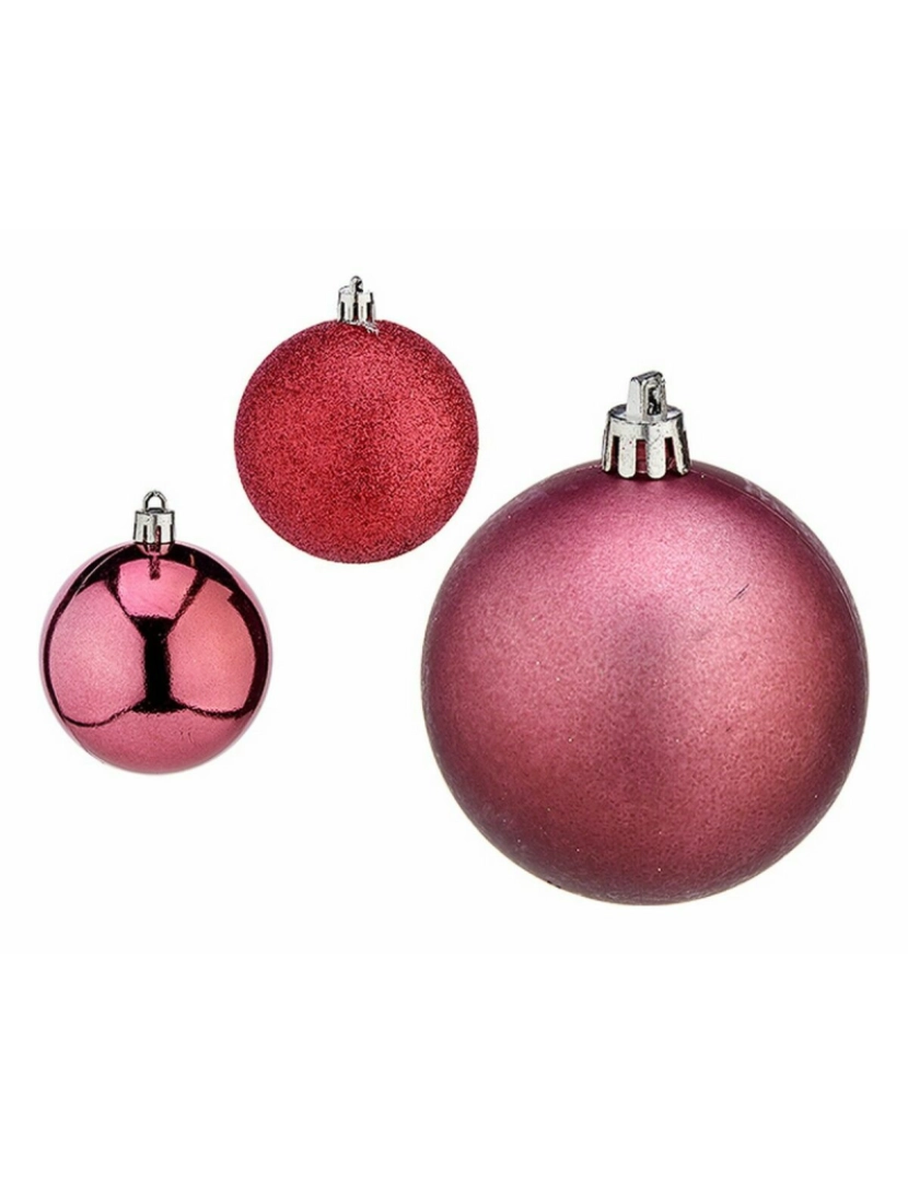 imagem de Conjunto de bolas de Natal Cor de Rosa Plástico 6 x 7 x 6 cm (12 Unidades)2