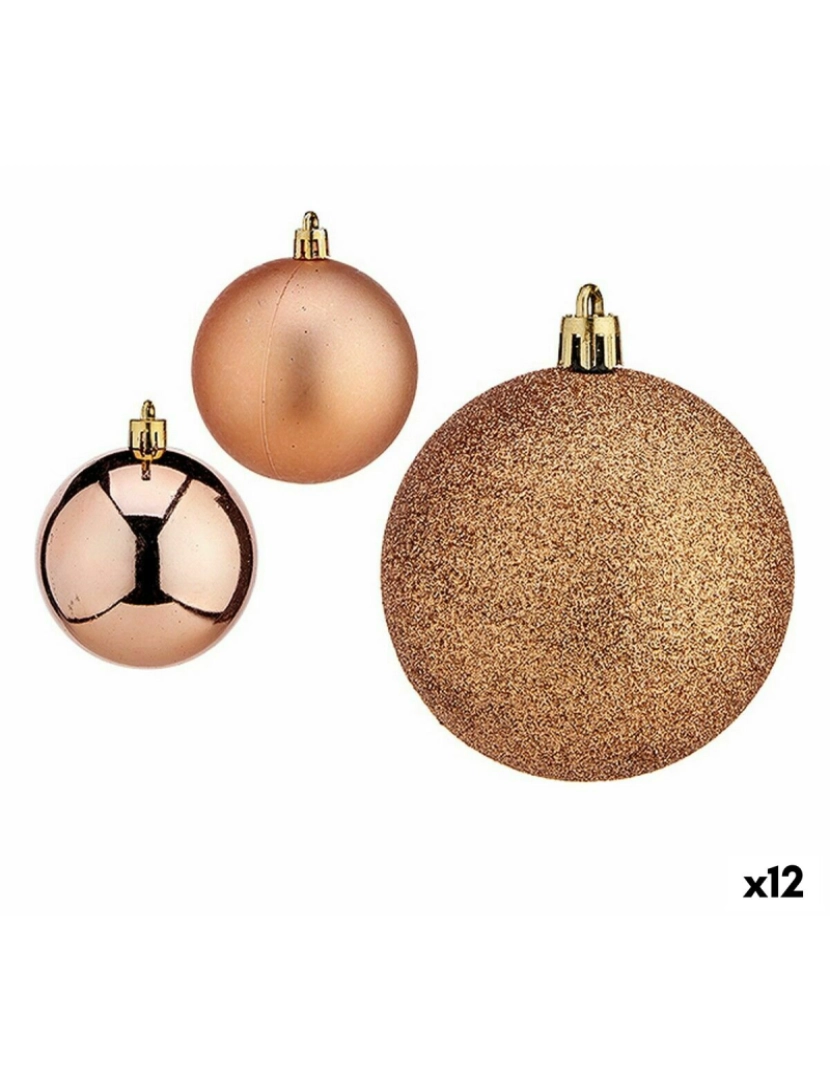 imagem de Conjunto de bolas de Natal Cobre Plástico Ø 7 cm (12 Unidades)1