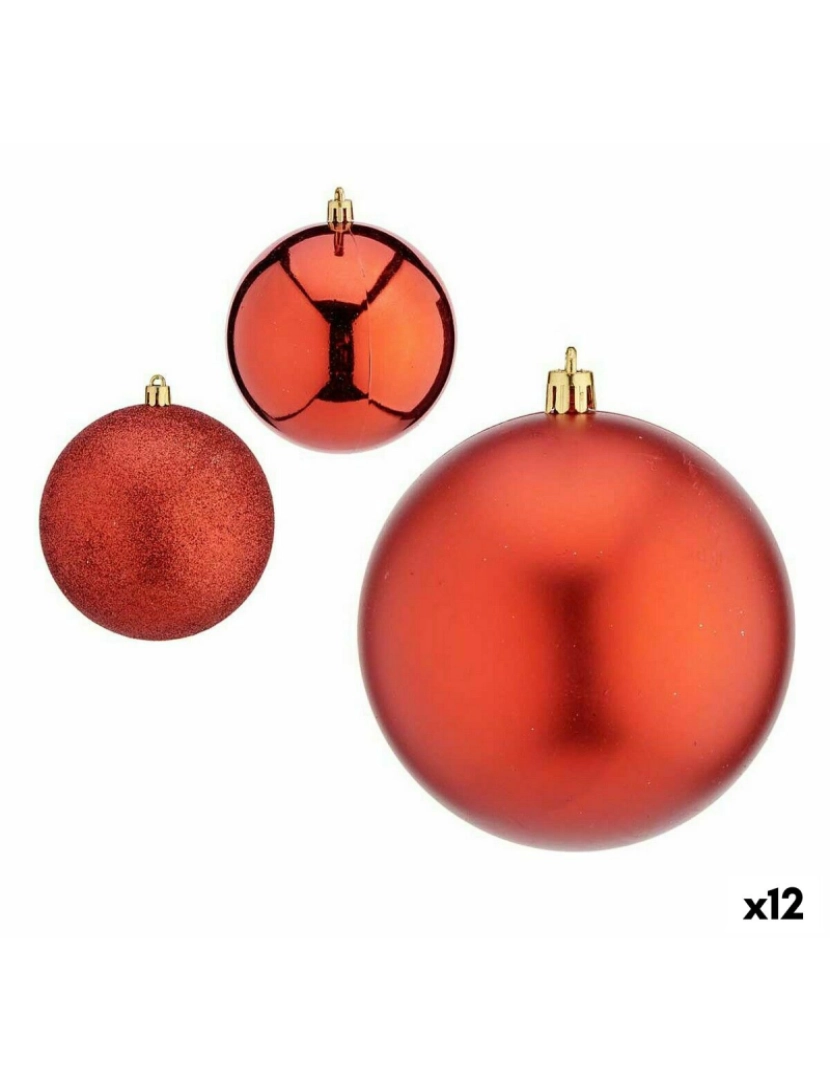 imagem de Conjunto de bolas de Natal Vermelho Plástico 10 x 10 x 60 cm (12 Unidades)1