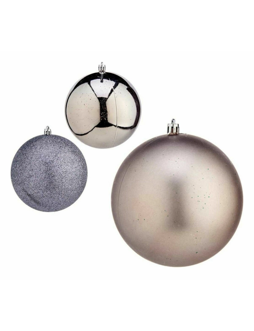 imagem de Conjunto de bolas de Natal Prateado Plástico Ø 12 cm (6 Unidades)2