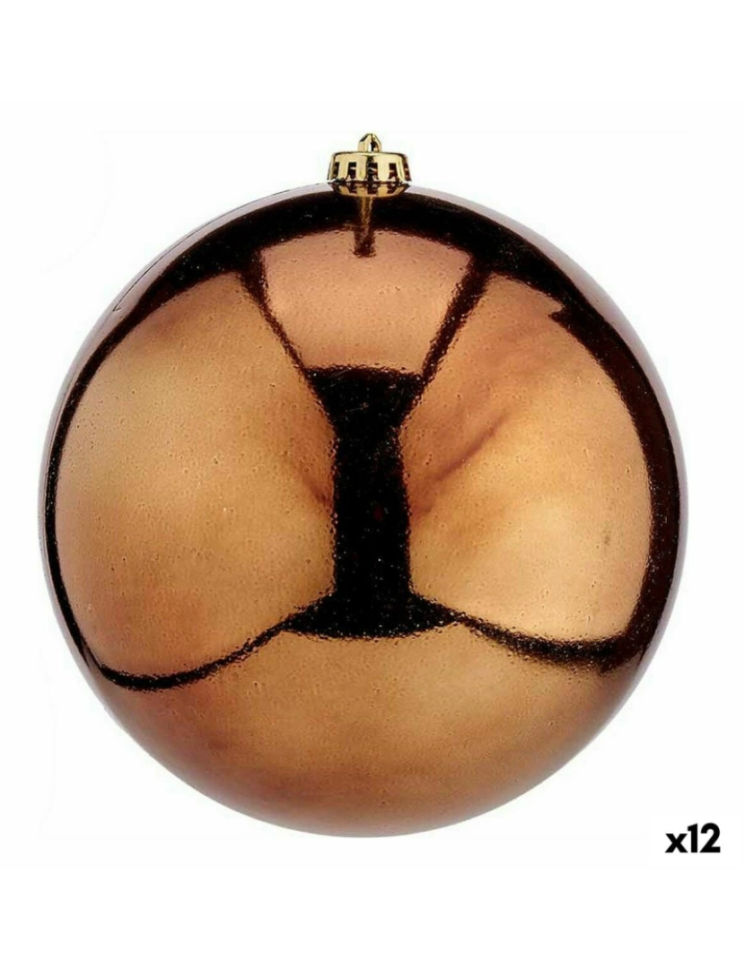 Krist+ - Bola de Natal Castanho Plástico 20 x 20 x 20 cm (12 Unidades)