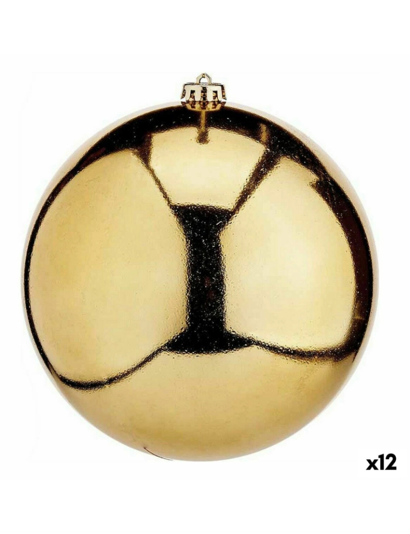 Krist+ - Bola de Natal Dourado Plástico 20 x 20 x 20 cm (12 Unidades)