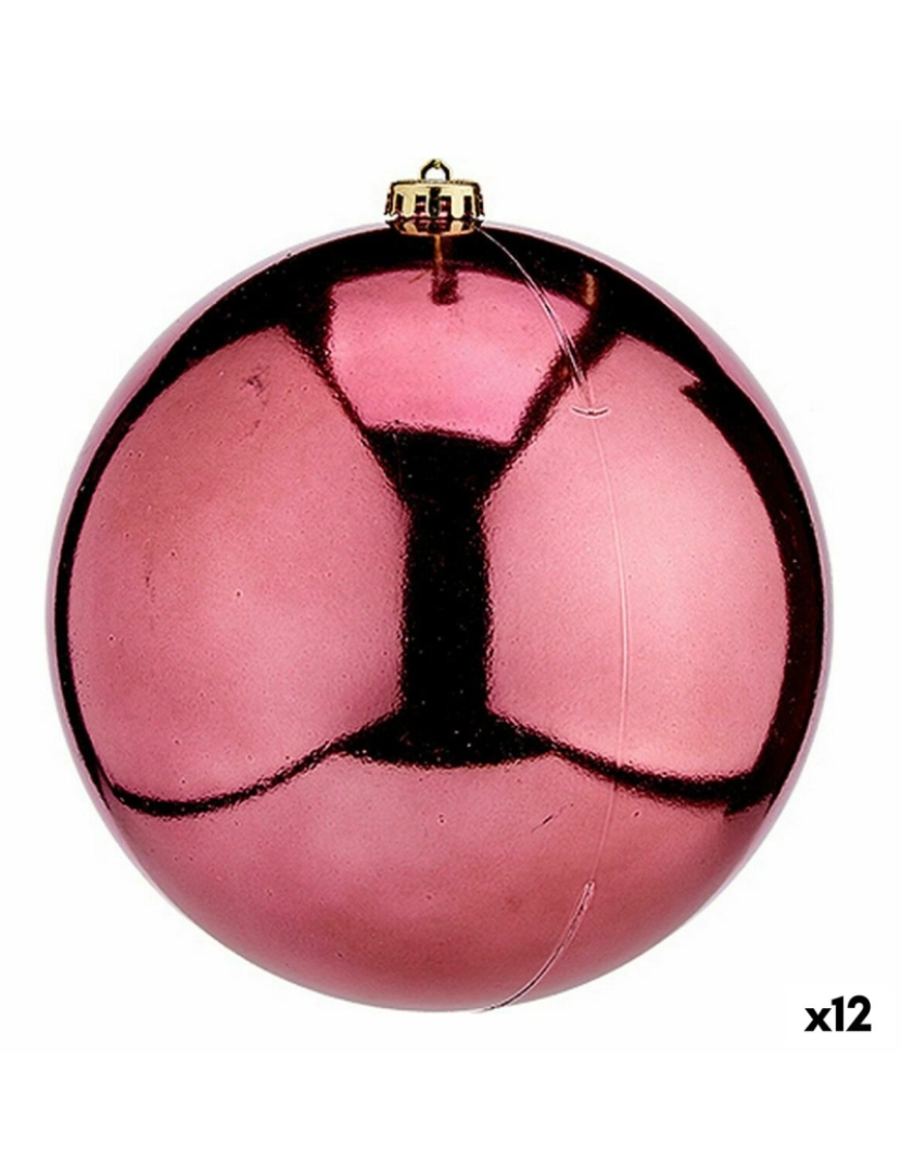 Krist+ - Bola de Natal Cor de Rosa Plástico 20 x 21 x 20 cm (12 Unidades)