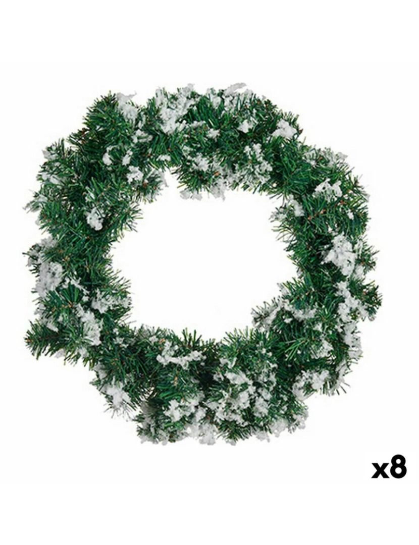 imagem de Coroa de Natal Branco Verde 47 x 10 x 47 cm (8 Unidades)1