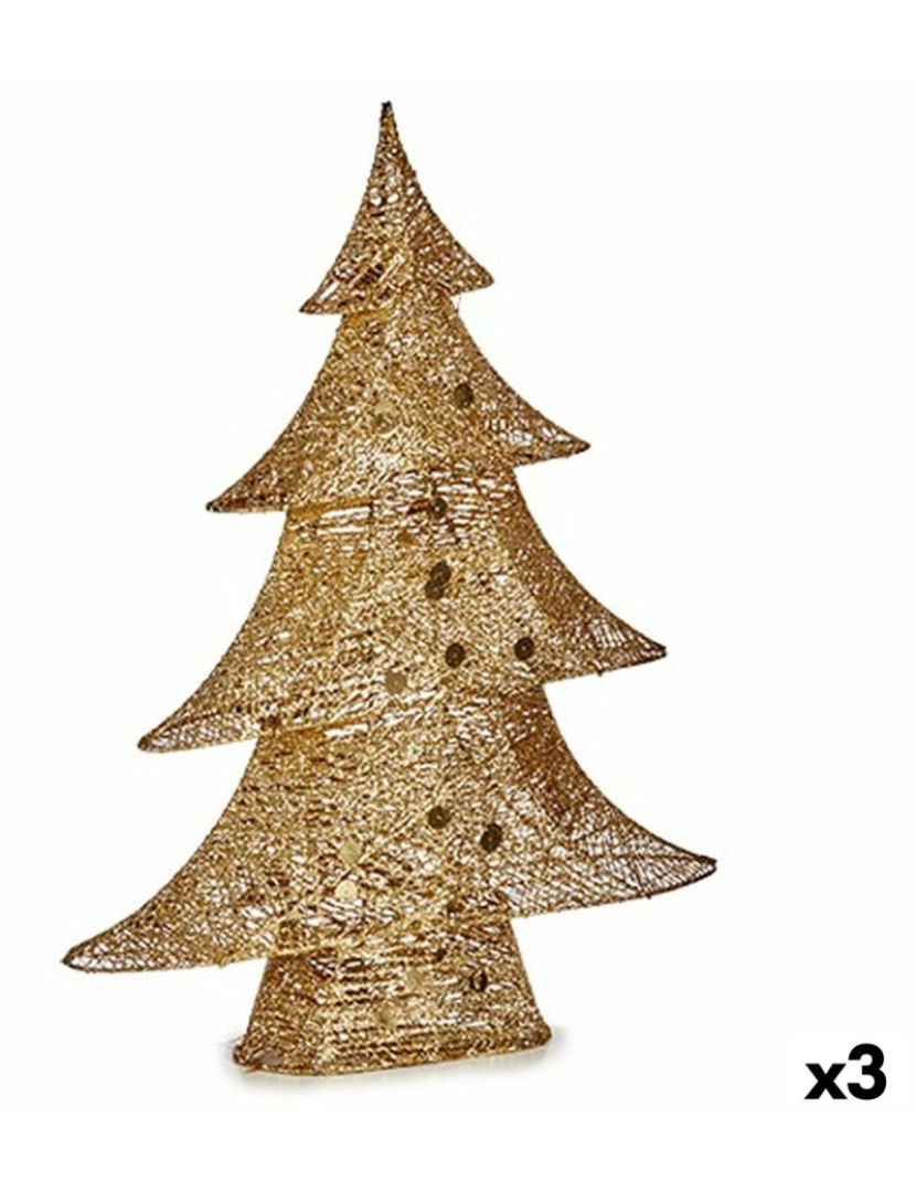 Krist+ - Figura Decorativa Árvore de Natal Metal Dourado 12 x 59,5 x 48,5 cm (3 Unidades)