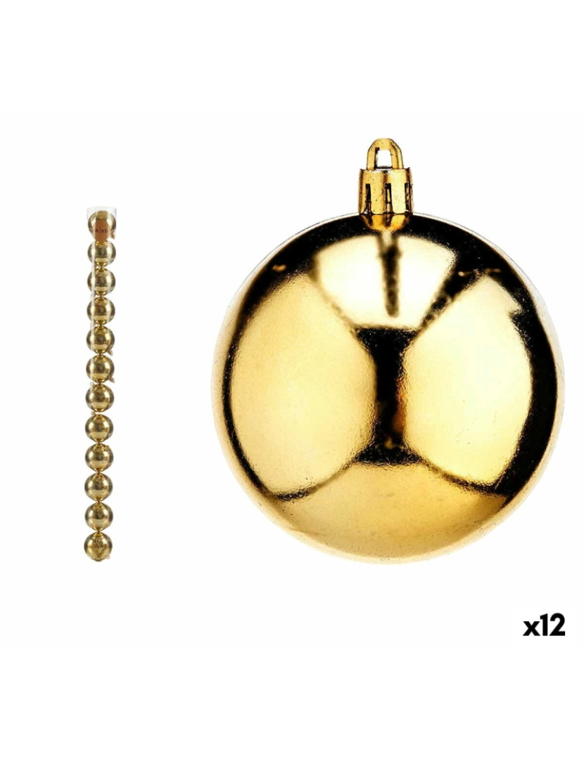 imagem de Conjunto de bolas de Natal Dourado PVC Ø 7 cm (12 Unidades)1