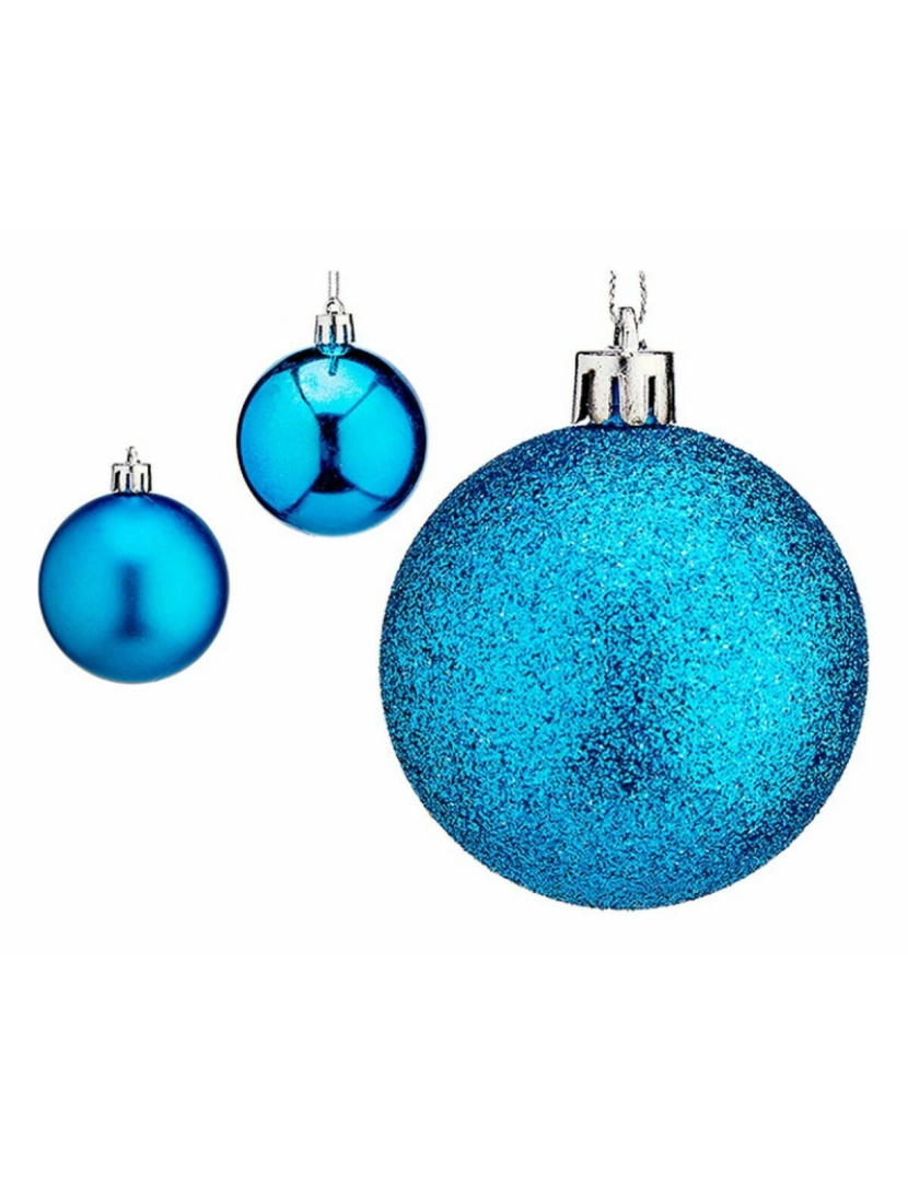 imagem de Conjunto de bolas de Natal 6 cm Azul Plástico (9 Unidades)2