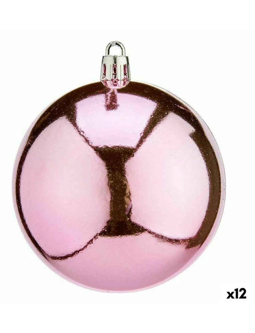 Krist+ - Conjunto de bolas de Natal Cor de Rosa Plástico 8 x 9 x 8 cm (12 Unidades)