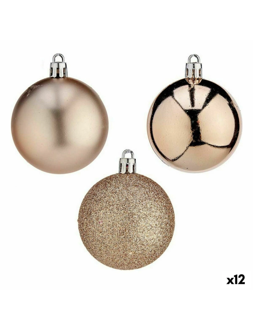 imagem de Conjunto de bolas de Natal champagne Plástico Ø 6 cm (12 Unidades)1