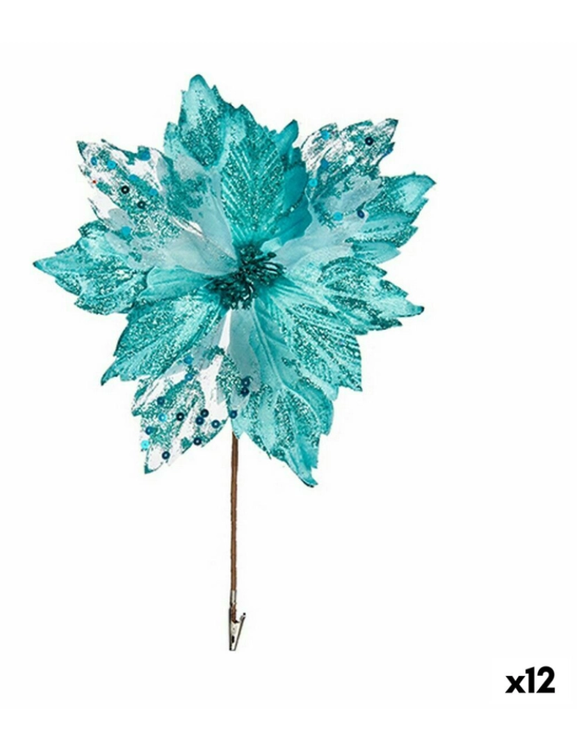 Krist+ - Flor Decorativa Azul Plástico 32 x 48 x 32 cm (12 Unidades)