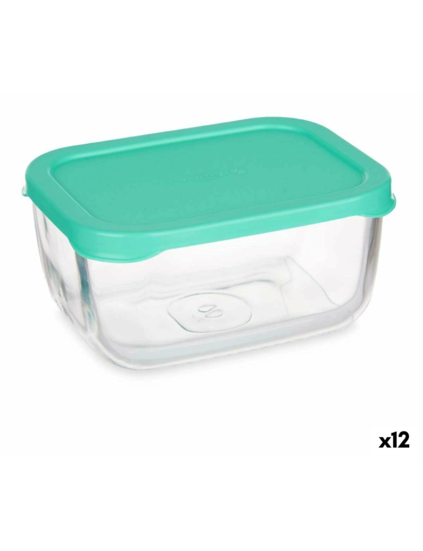 Pasabahce - Lancheira SNOW BOX Verde Transparente Vidro Polietileno 420 ml (12 Unidades)