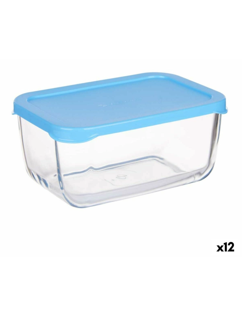 Pasabahce - Lancheira SNOW BOX Azul Transparente Vidro Polietileno 790 ml (12 Unidades)