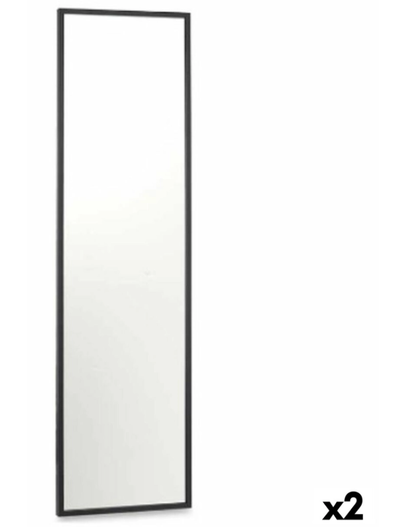 Gift Decor - Espelho de parede Preto Madeira MDF 40 x 142,5 x 3 cm (2 Unidades)