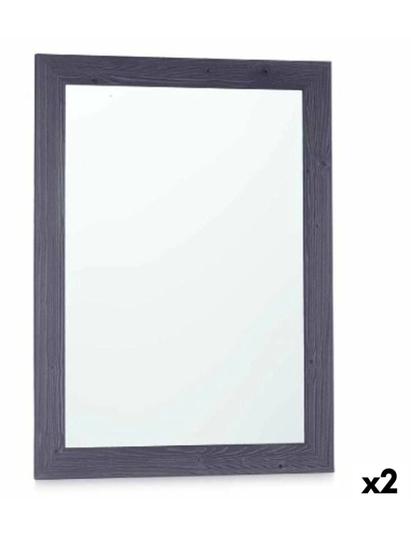 Gift Decor - Espelho de parede 60 x 80 cm Madeira MDF Azul (2 Unidades)