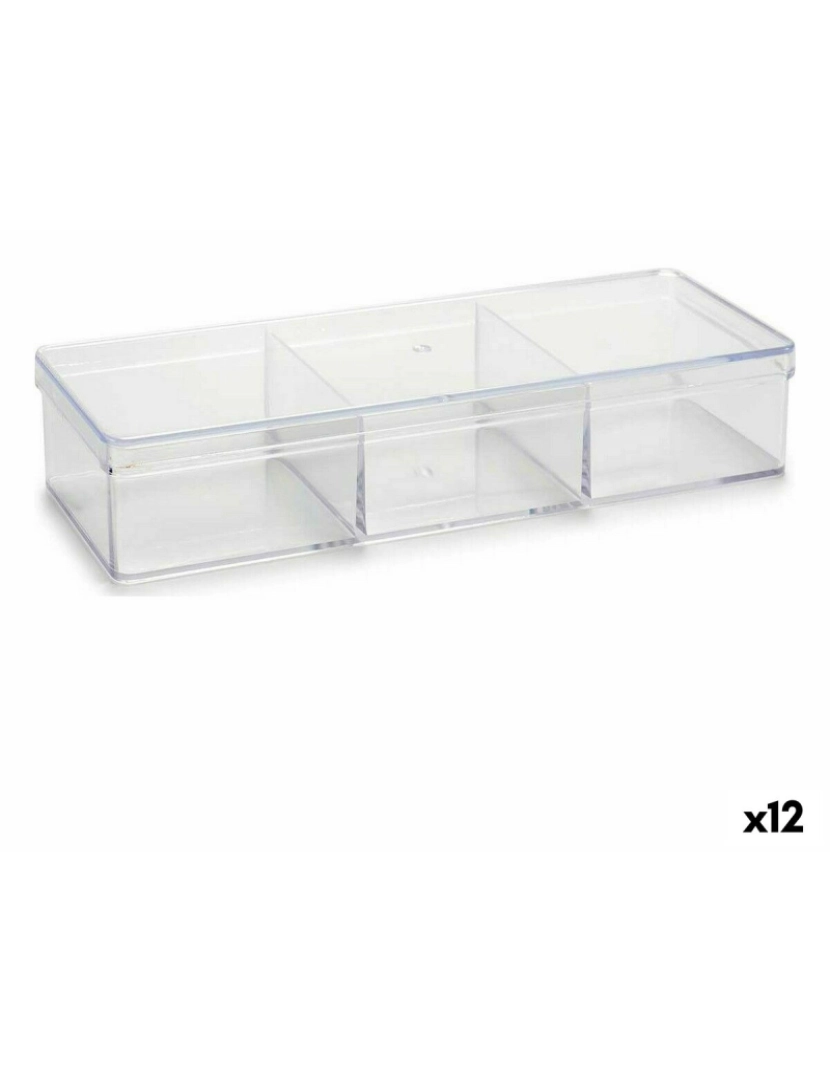 Berilo - Organizador Transparente Plástico 20 x 3,5 x 7 cm (12 Unidades)