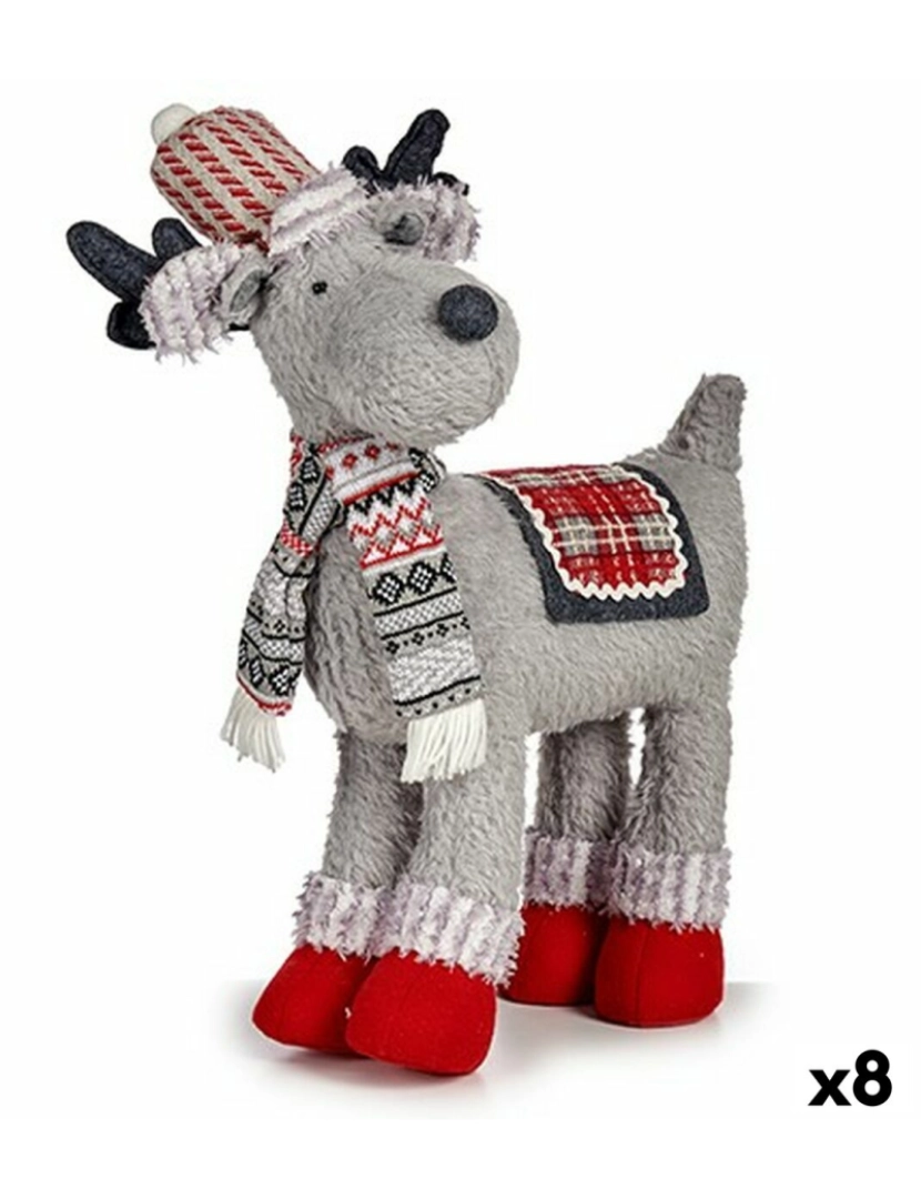 Krist+ - Figura Decorativa Rena de Natal Vermelho Cinzento 125 x 45 x 48 cm (8 Unidades)