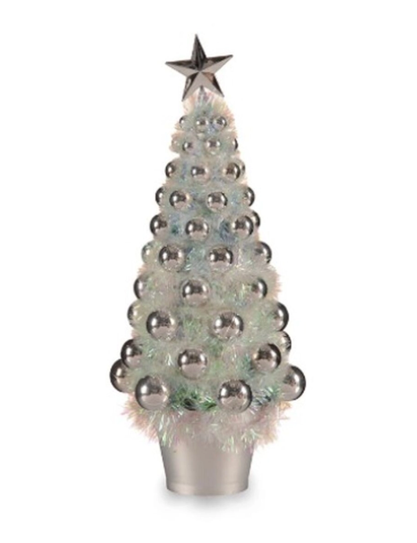 imagem de Figura Decorativa Árvore de Natal Prateado Polipropileno PET 16 x 37,5 x 16 cm (12 Unidades)2