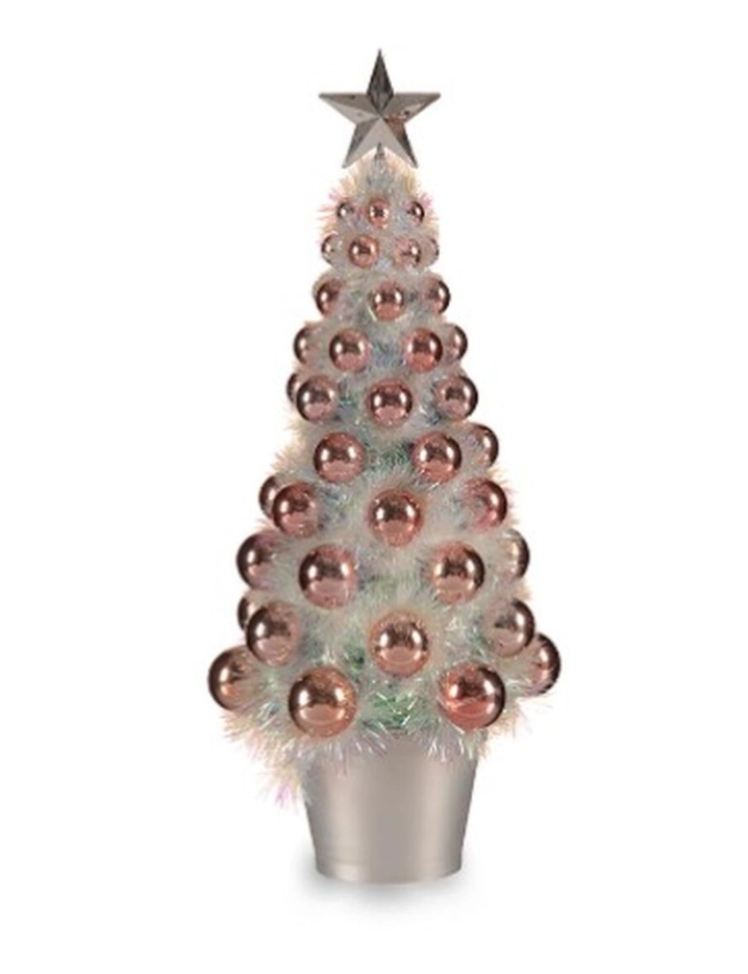 imagem de Figura Decorativa Árvore de Natal Cor de Rosa Polipropileno PET 16 x 37,5 x 16 cm (12 Unidades)2