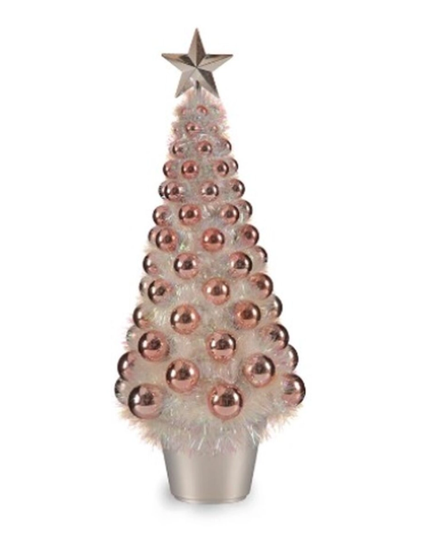 imagem de Figura Decorativa Árvore de Natal Cor de Rosa Polipropileno PET 21,5 x 51 x 21,5 cm (12 Unidades)2