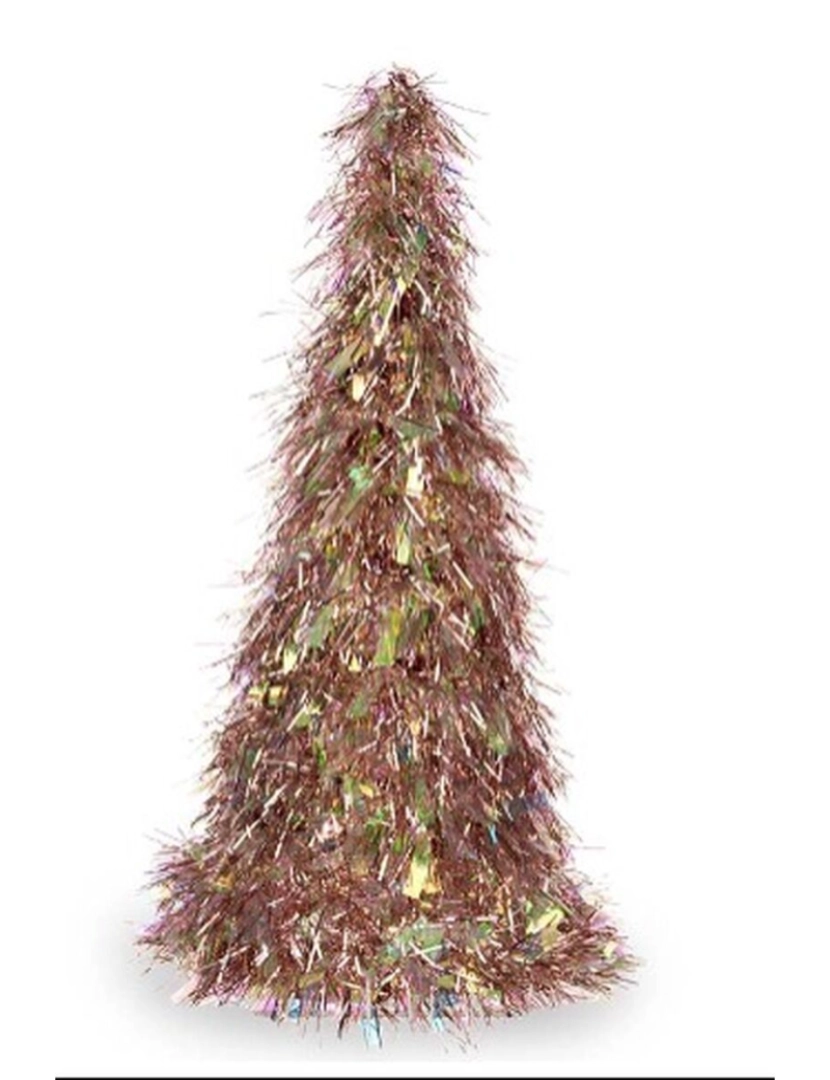imagem de Figura Decorativa Árvore de Natal Enfeite Cintilante Cobre Fúcsia Polipropileno PET 24 x 46 x 24 cm (24 Unidades)2