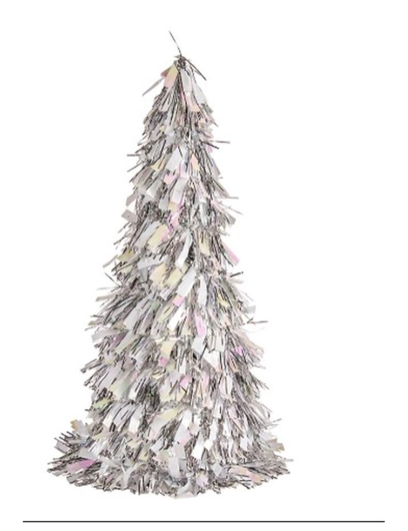 imagem de Figura Decorativa Árvore de Natal Enfeite Cintilante Prateado Polipropileno PET 24 x 46 x 24 cm (24 Unidades)2
