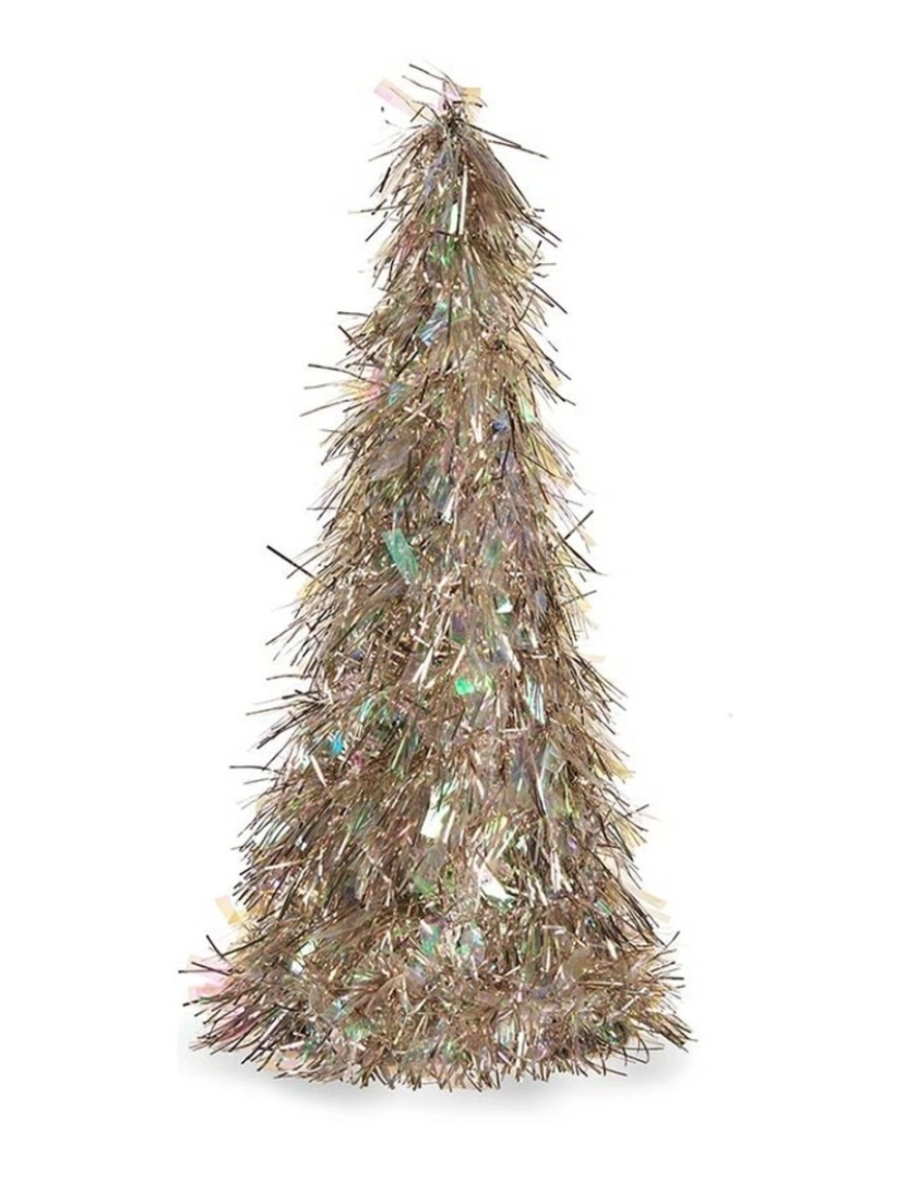 imagem de Figura Decorativa Árvore de Natal Enfeite Cintilante Bronze Polipropileno PET 24 x 46 x 24 cm (24 Unidades)2