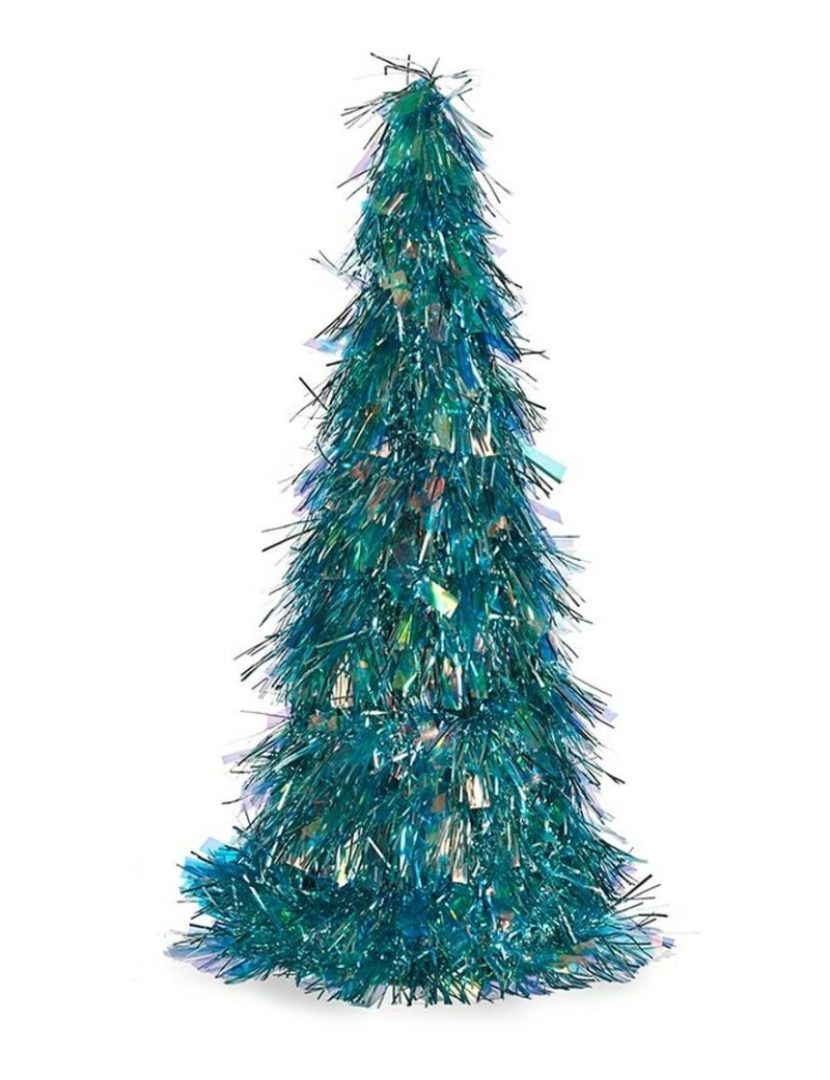 imagem de Figura Decorativa Árvore de Natal Enfeite Cintilante Azul Polipropileno PET 24 x 46 x 24 cm (24 Unidades)2
