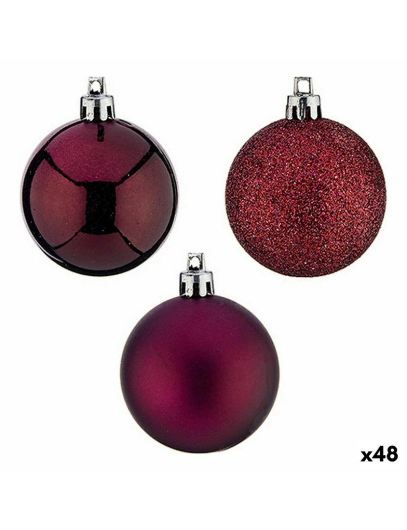 Krist+ - Conjunto de bolas de Natal Roxo Plástico 5 x 6 x 5 cm (48 Unidades)