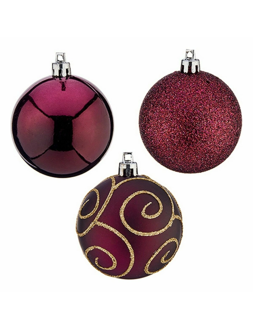 imagem de Conjunto de bolas de Natal Roxo Plástico 6 x 7 x 6 cm (30 Unidades)2